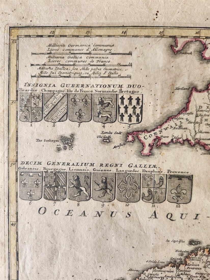 1720 FRANCE antique MAP Totius Regni Galliae sive Franciae Tabula JOHANN HOMANN - 4