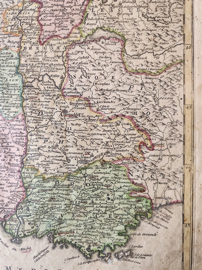 1720 FRANCE antique MAP Totius Regni Galliae sive Franciae Tabula JOHANN HOMANN - 5