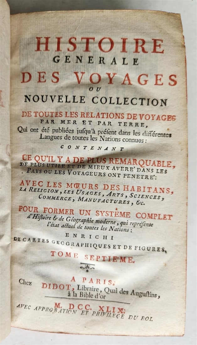 1749 HISTOIRE des VOYAGES antique VOL. 7 illustrated TRAVELS to AFRICA - 3