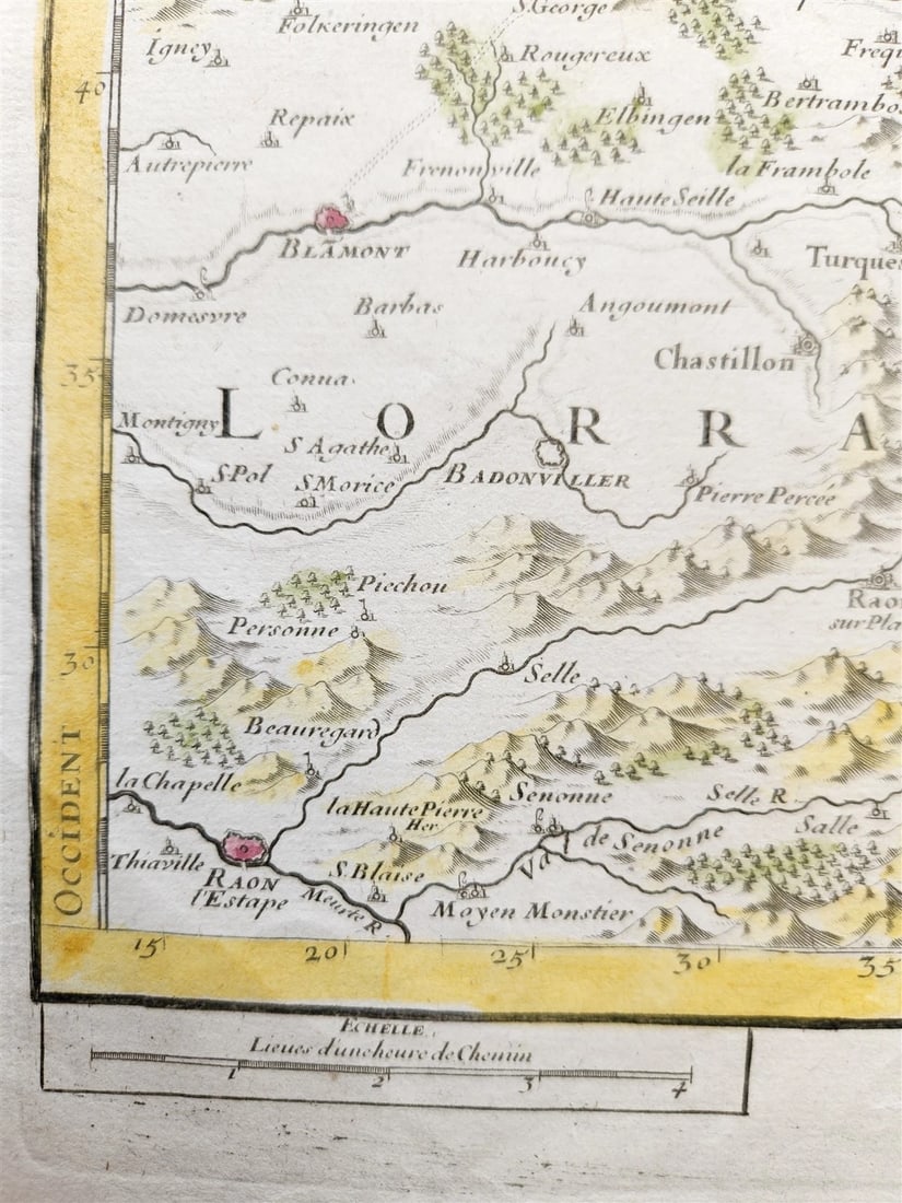 1707 ALSACE FRANCE antique MAP L'Alsace divisÃ©e en ses principales parties - 5