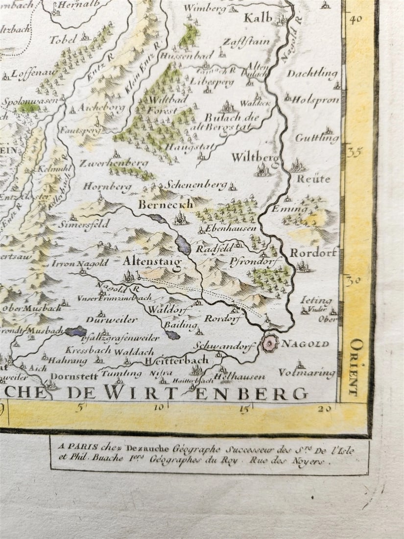 1707 ALSACE FRANCE antique MAP L'Alsace divisÃ©e en ses principales parties - 6