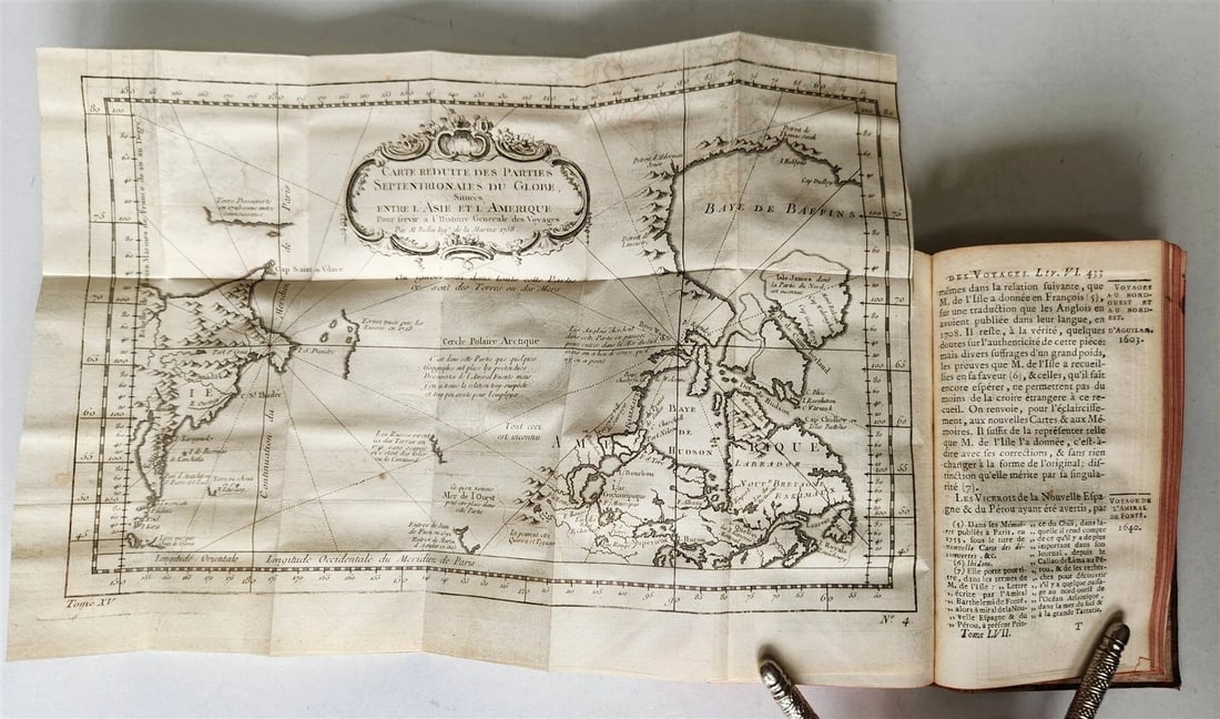 1759 HISTOIRE des VOYAGES antique vol.57 illustrated ARCTIC SEA RUSSIA NORWAY - 2