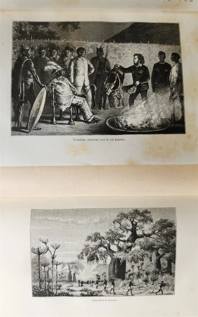 1881 AFRICA TRAVELS by SERPA PINTO 2 ILLUSTRATED VOLUMES in FRENCH antique - 5
