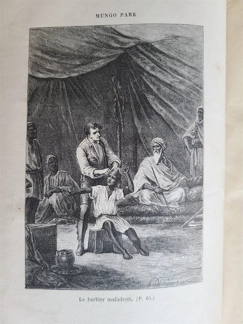 1880 MUNGO PARK HIS THE LIFE & TRAVELS in FRENCH antique AFRICA ILLUSTRATED - 3