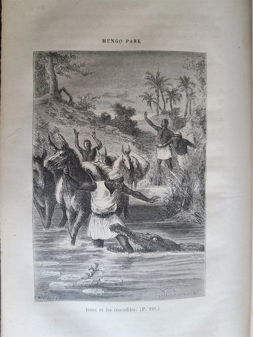 1880 MUNGO PARK HIS THE LIFE & TRAVELS in FRENCH antique AFRICA ILLUSTRATED - 6