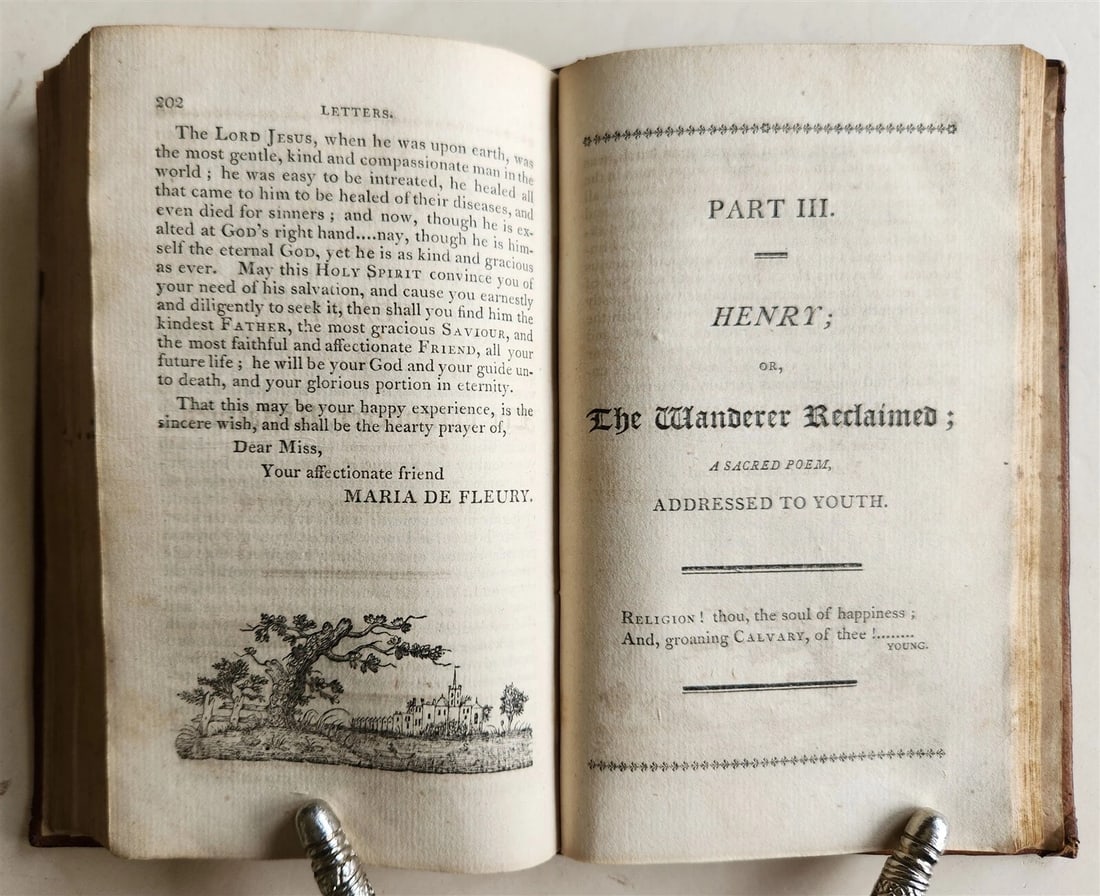 1803 DIVINE POEMS & ESSAYS by MARIA DE FLEURY antique AMERICANA female author - 7