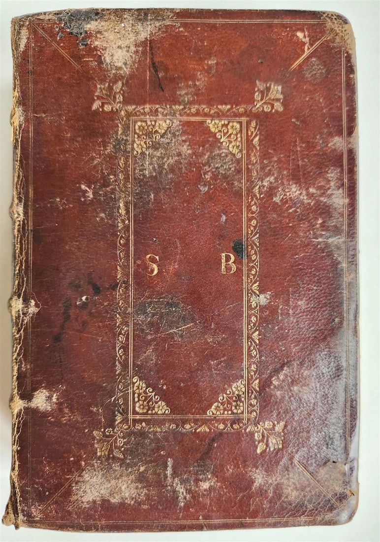 1679 BIBLE in ENGLISH King James antique ORIGINAL red morocco BINDING - 2