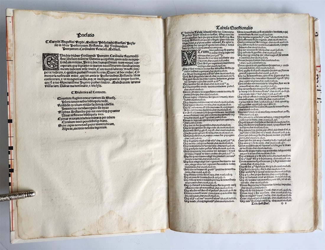 1526 POST-INCUNABULA ARISTOTLE & A.NIFO antique Posterior Analytics Commentary - 5