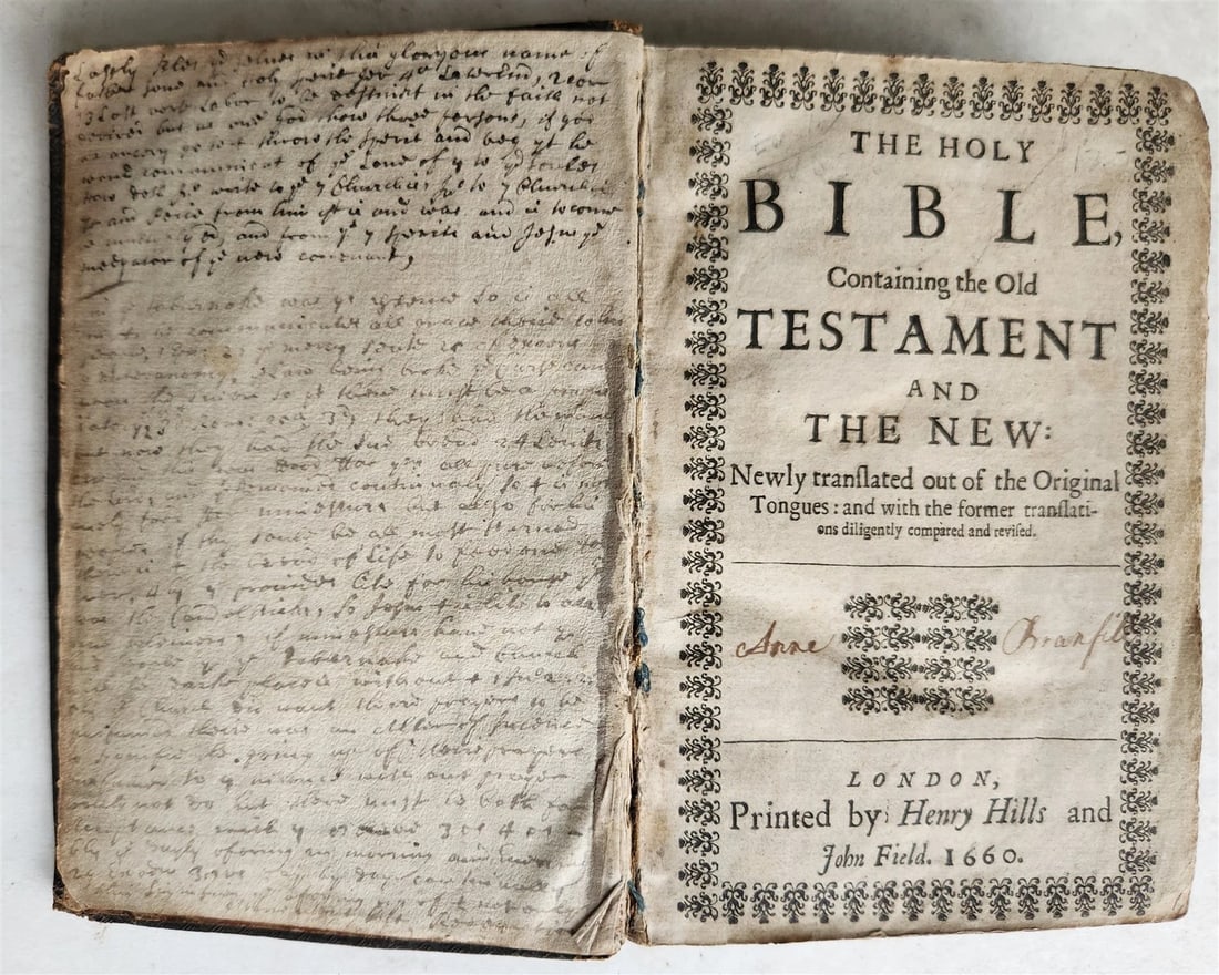 1660 BIBLE in ENGLISH OLD & NEW TESTAMENT by Henry Hills & John Field antique - 2
