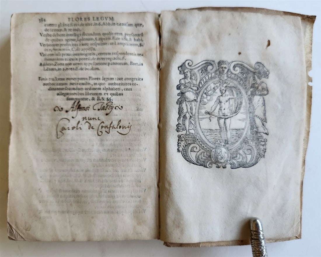 1572 METHOD of READING ABBREVIATIONS in CIVIL & CANON LAW antique VELLUM BOUND - 4