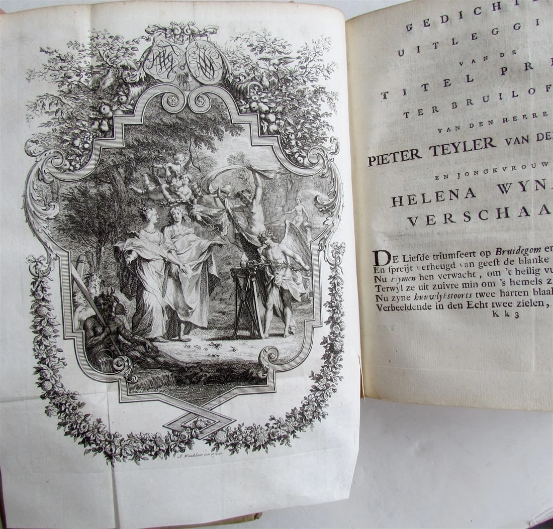 1751 3 VOLUMES VELLUM BOUND in DUTCH P. LANGENDIJK ANTIQUE w/ ENGRAVINGS - 4