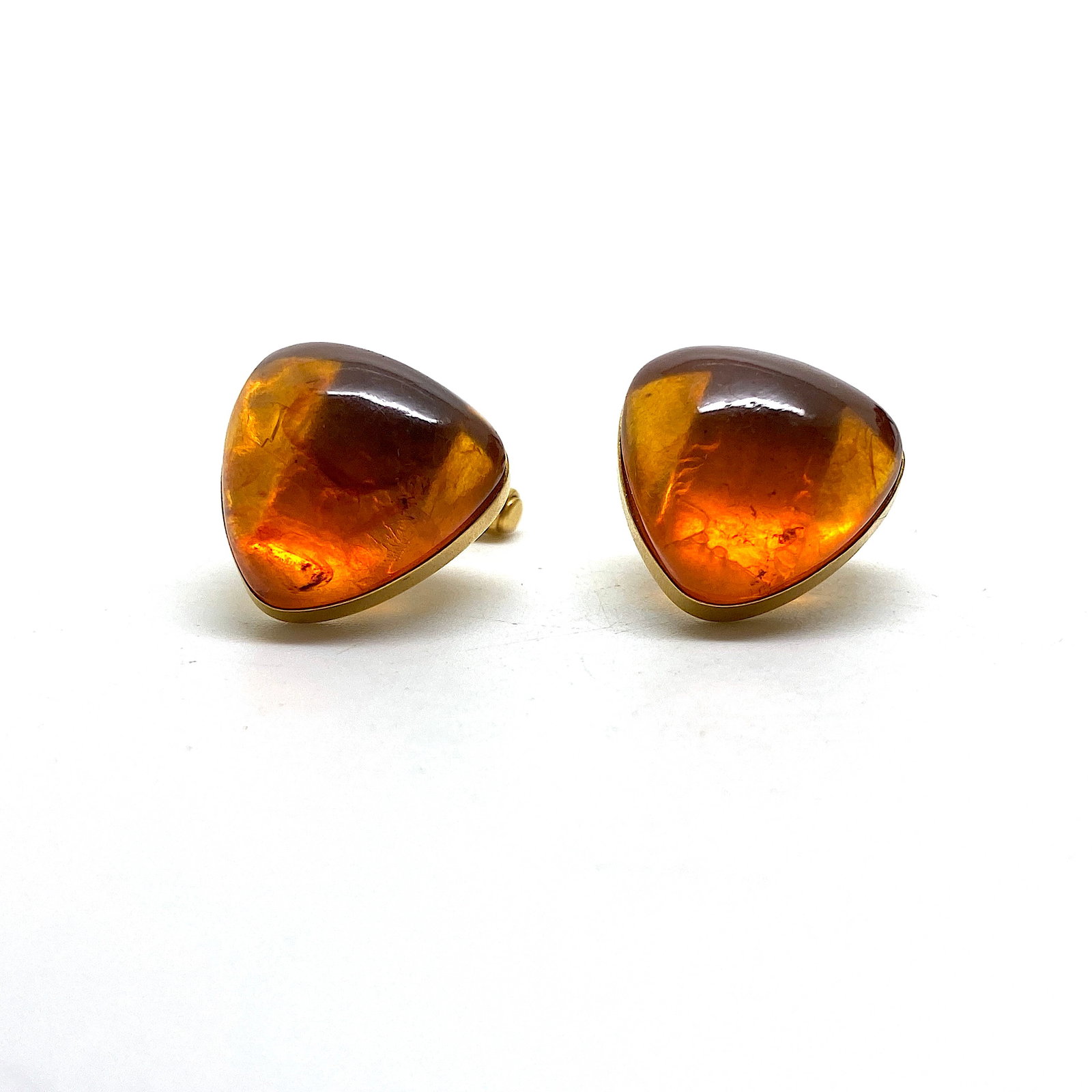 Astonishing Vintage Reuleaux shaped Amber Cufflinks - 7