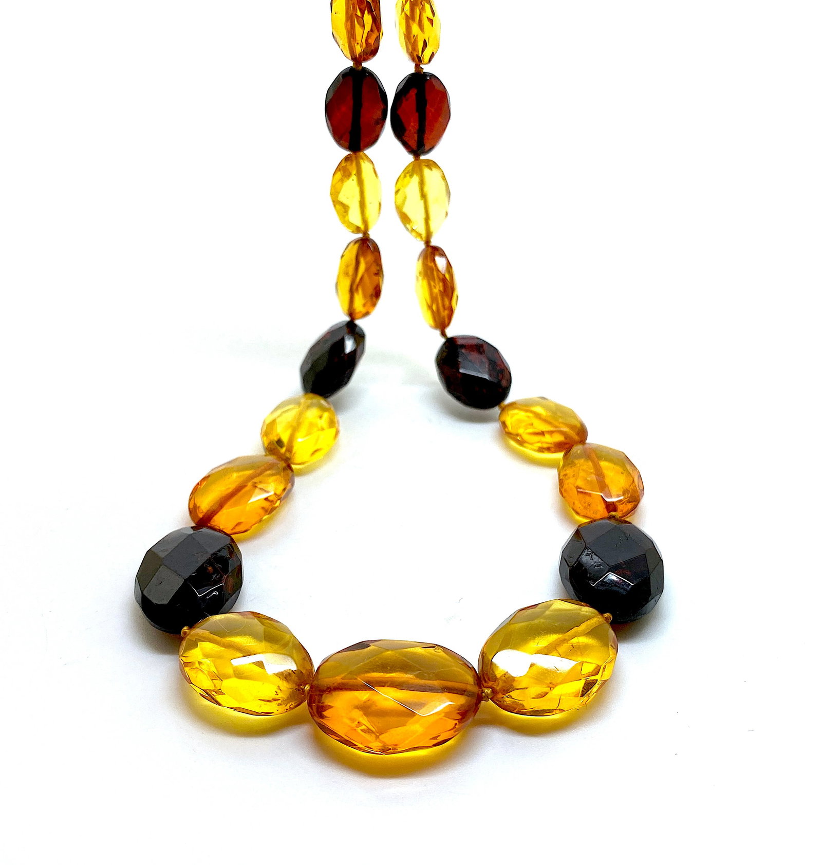 Stunning Amber Necklace made from Faceted Amber beads - 10
