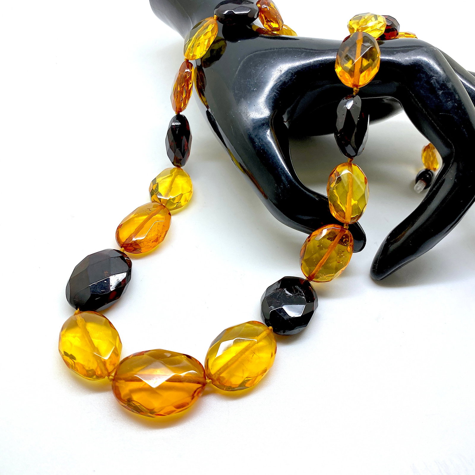 Stunning Amber Necklace made from Faceted Amber beads - 5