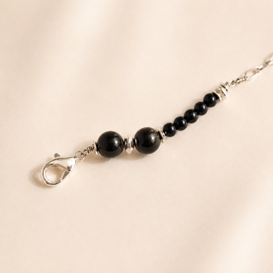 Raven Skull Necklace With Black Onyx and Labradorite - 6