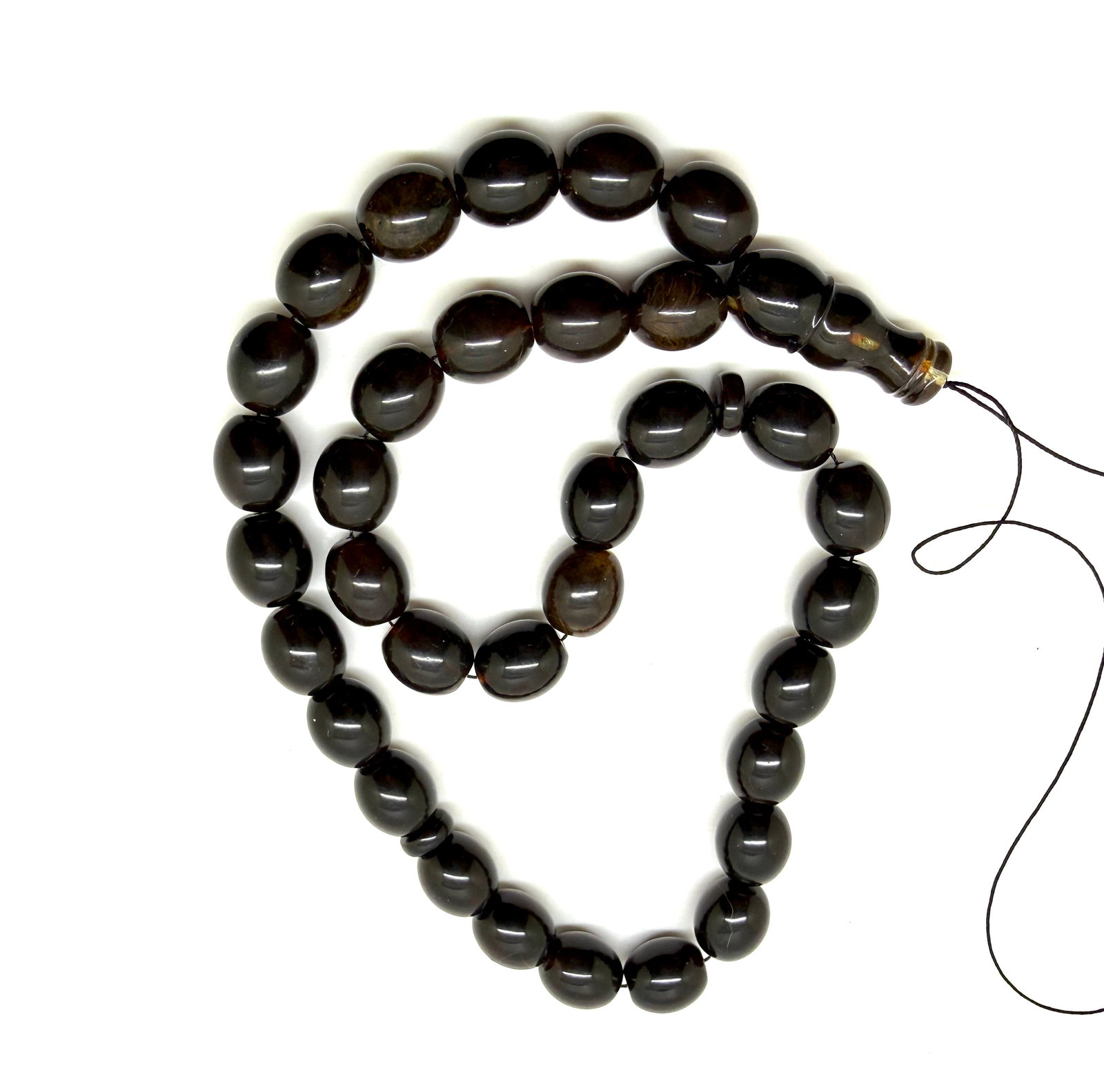 Remarkable Amber Tesbih made from Olive Amber beads - 5
