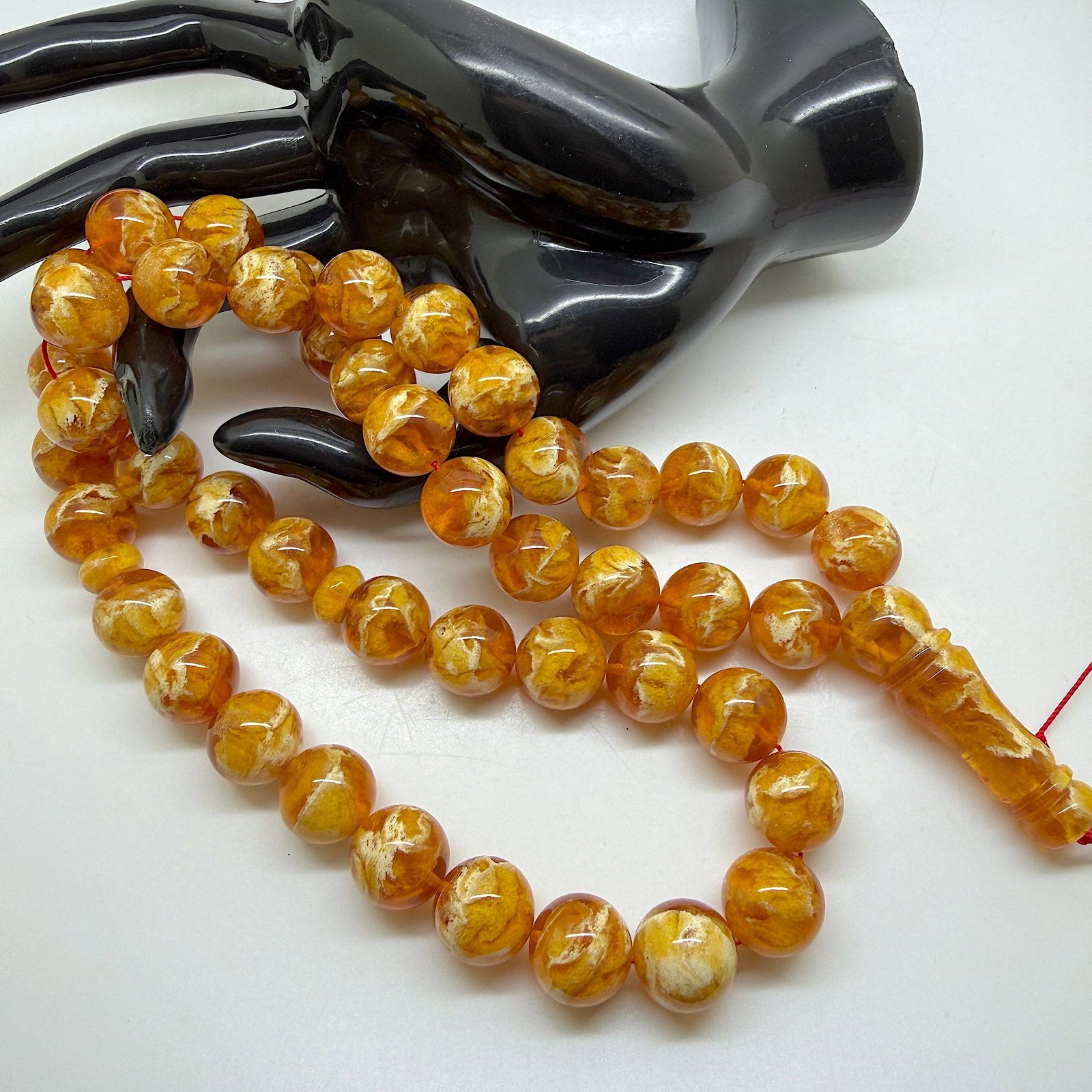 Phenomenal Amber Tesbih made from Round Amber beads - 10