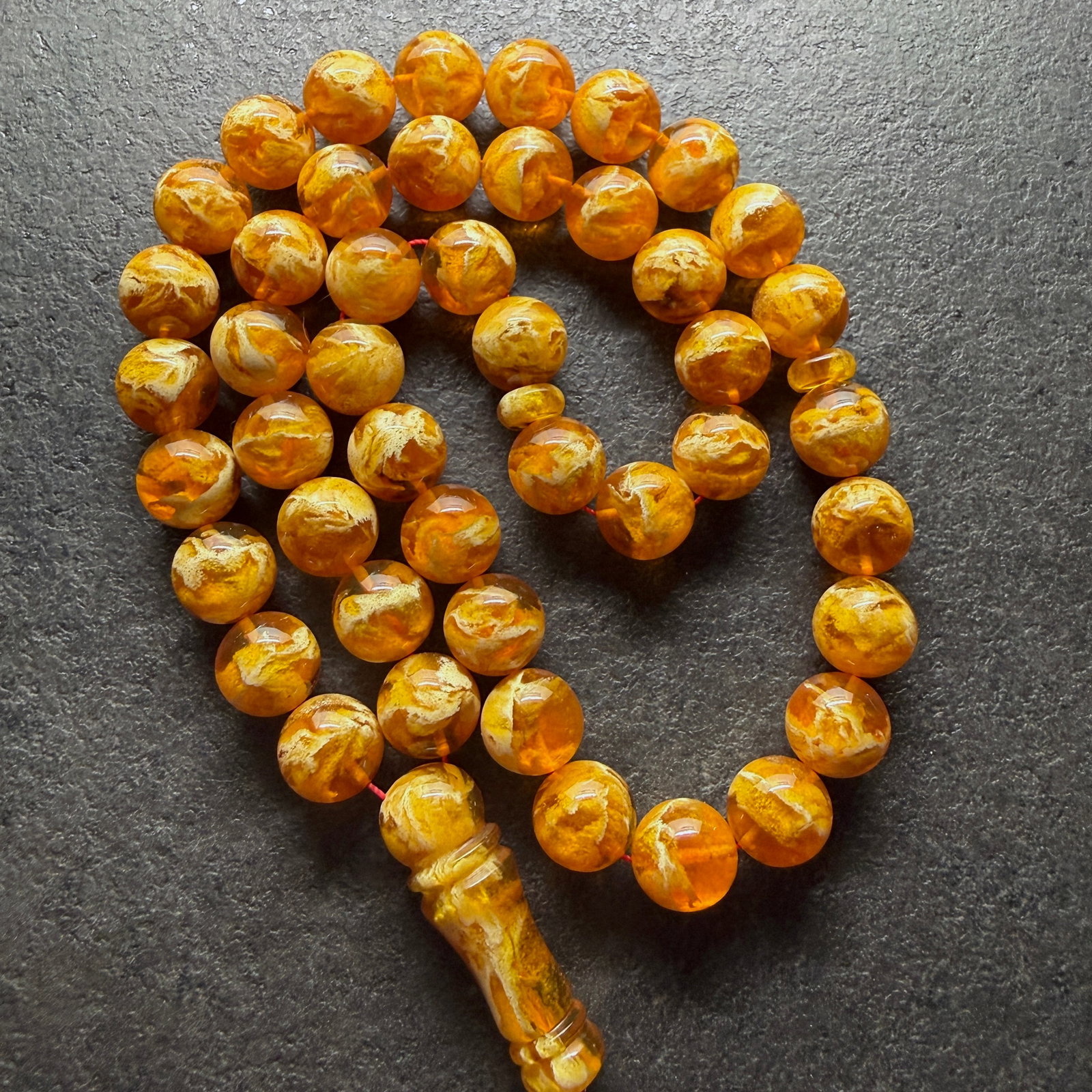 Phenomenal Amber Tesbih made from Round Amber beads - 5