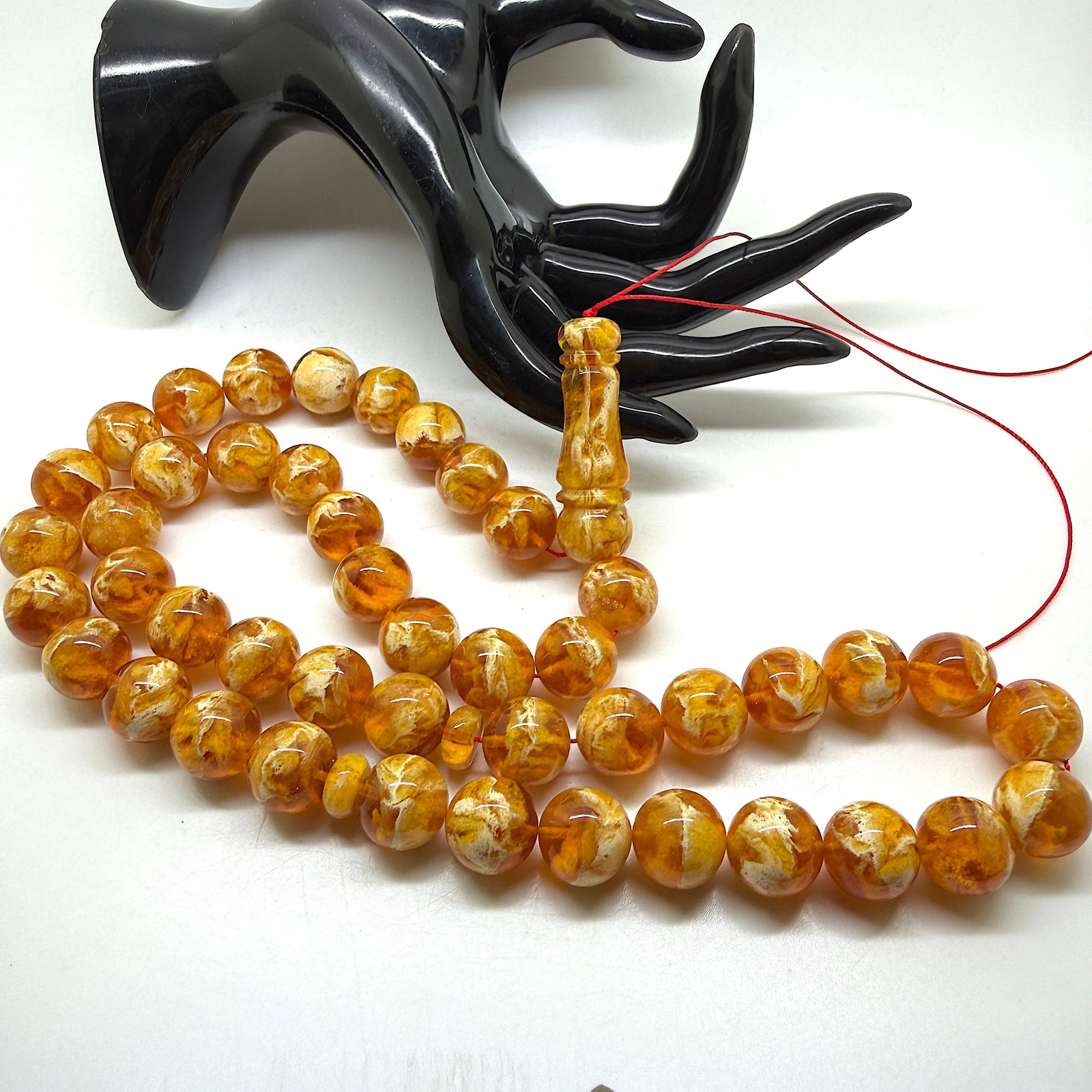 Phenomenal Amber Tesbih made from Round Amber beads - 7