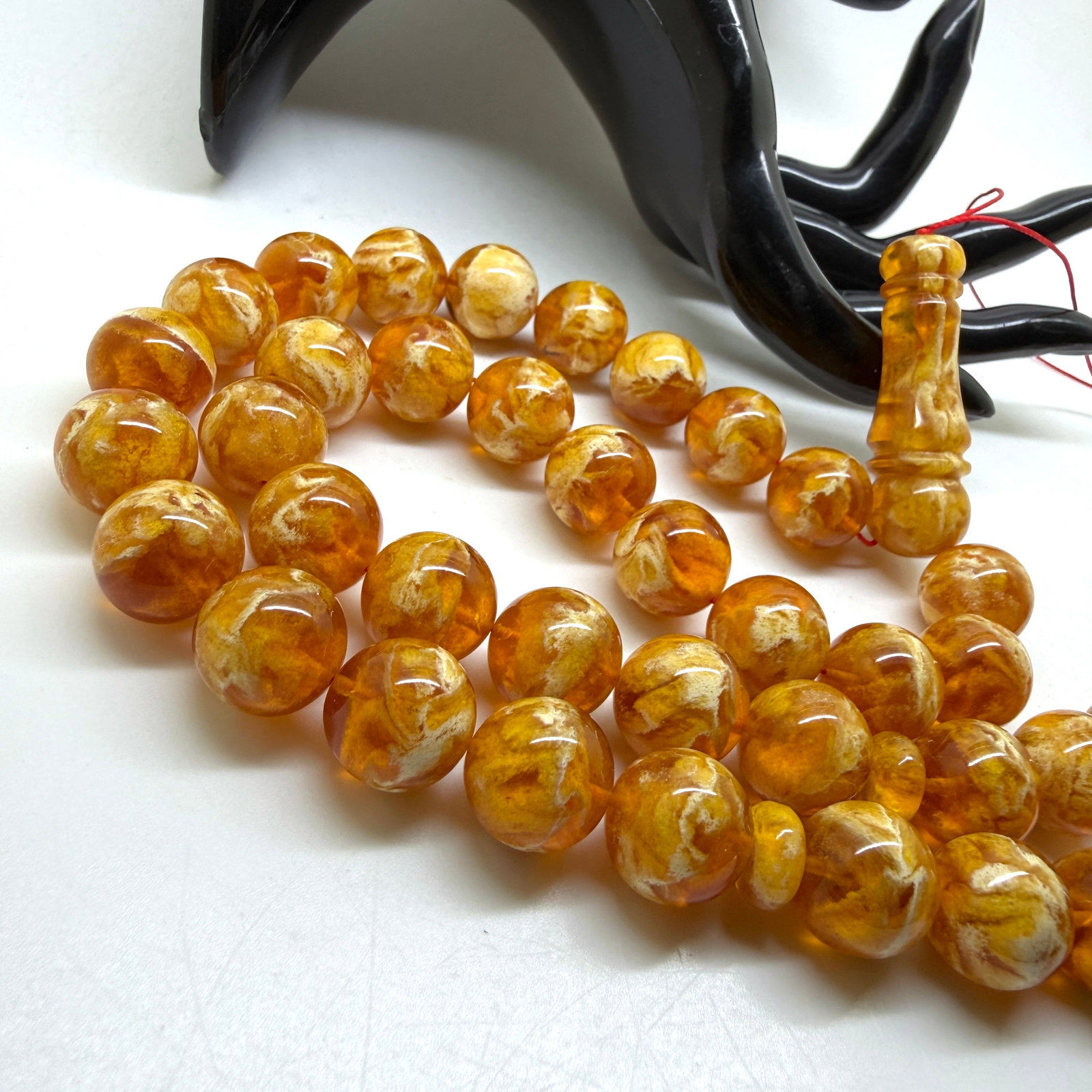 Phenomenal Amber Tesbih made from Round Amber beads - 8