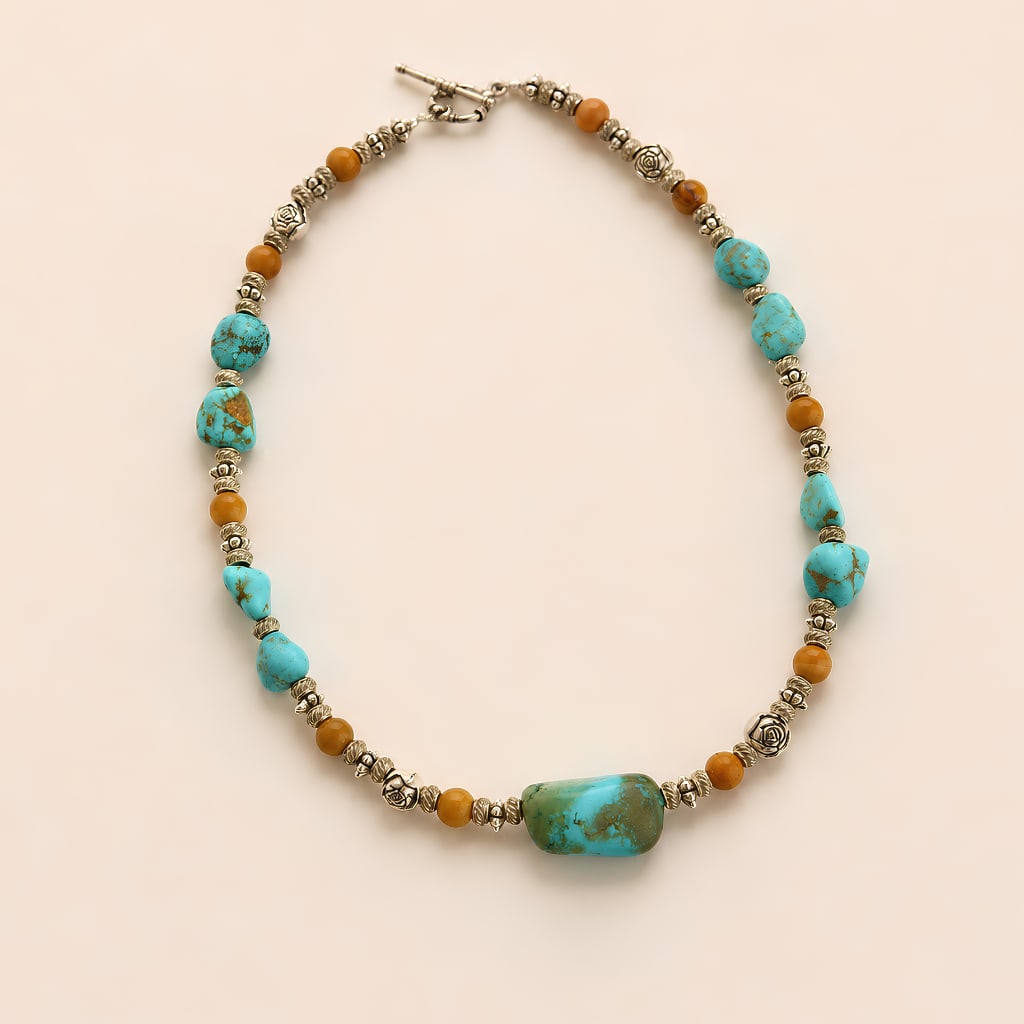 Western Necklace with Tibetan Silver - 3
