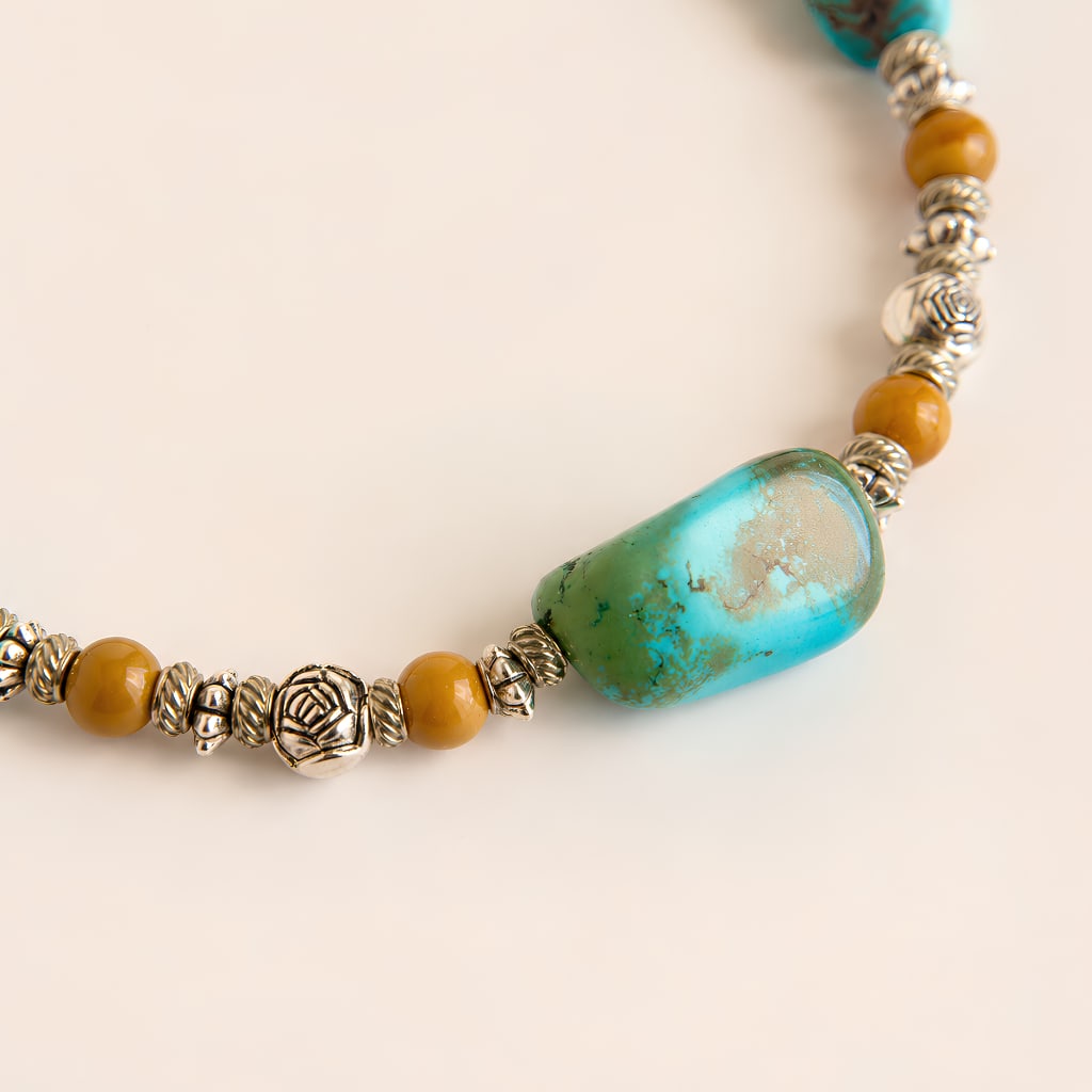 Western Necklace with Tibetan Silver - 6