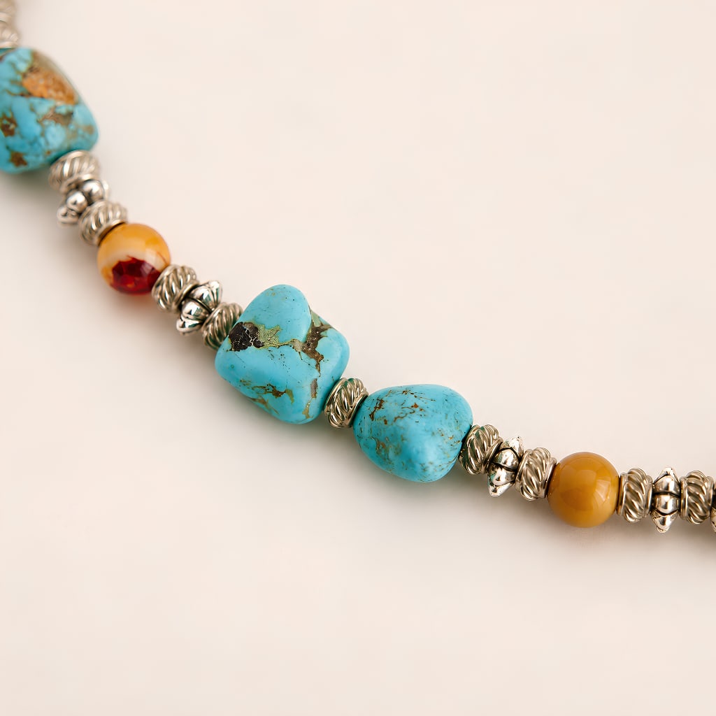 Western Necklace with Tibetan Silver - 7