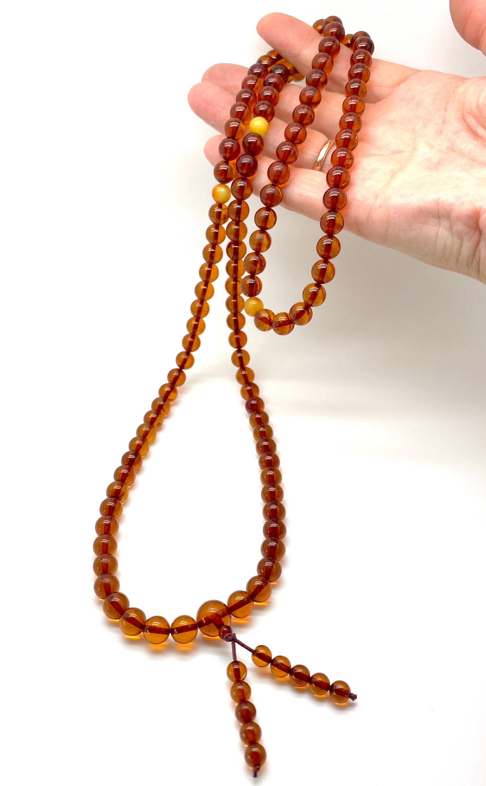 Incredible Amber Mala made from Round Amber beads - 6