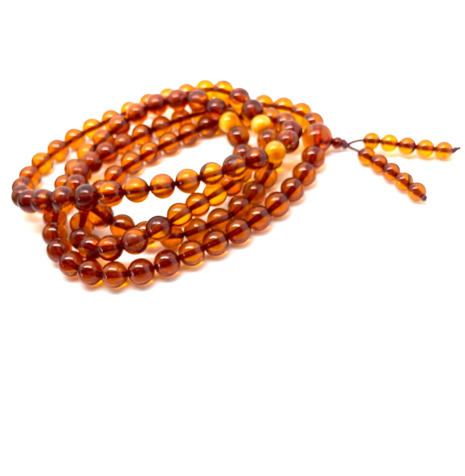 Incredible Amber Mala made from Round Amber beads - 8