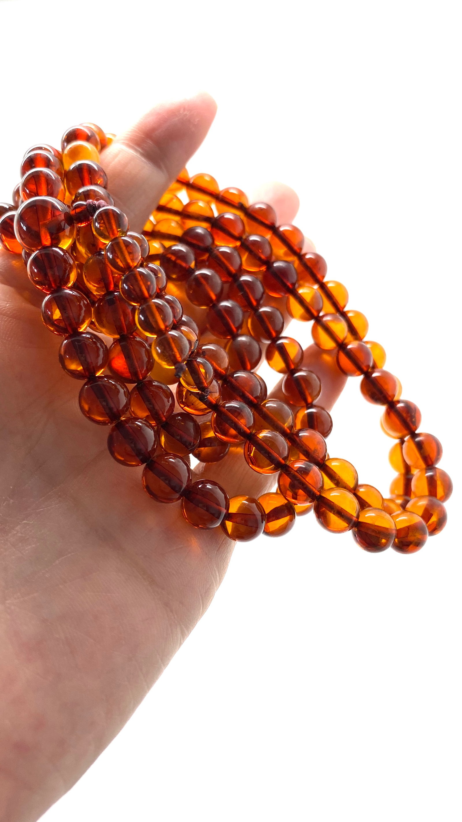 Incredible Amber Mala made from Round Amber beads - 9