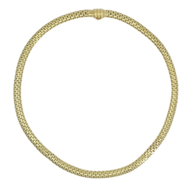 Cartier Paris 18k Gold Flexible Link Collar Necklace, Mid-Century: Title: Cartier Paris 18k Gold Flexible Link Collar Necklace, Mid-CenturyDescription:KL IOOOCartier Paris 18k gold flexible collar necklace, circa 1950s to 1960s, designed with an articulated brick lin