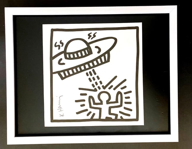 Keith Haring | Vibrant & Iconic Print Signed Mounted & Framed 14x11: Up for Auction this Beautiful and ScarceVintage 1989 Offset Lithograph afterKeith HaringStamp SignedArt Print is about 8 X 8 in.This piece is mounted on a 11 x 14 in. black acid free black board.Frame