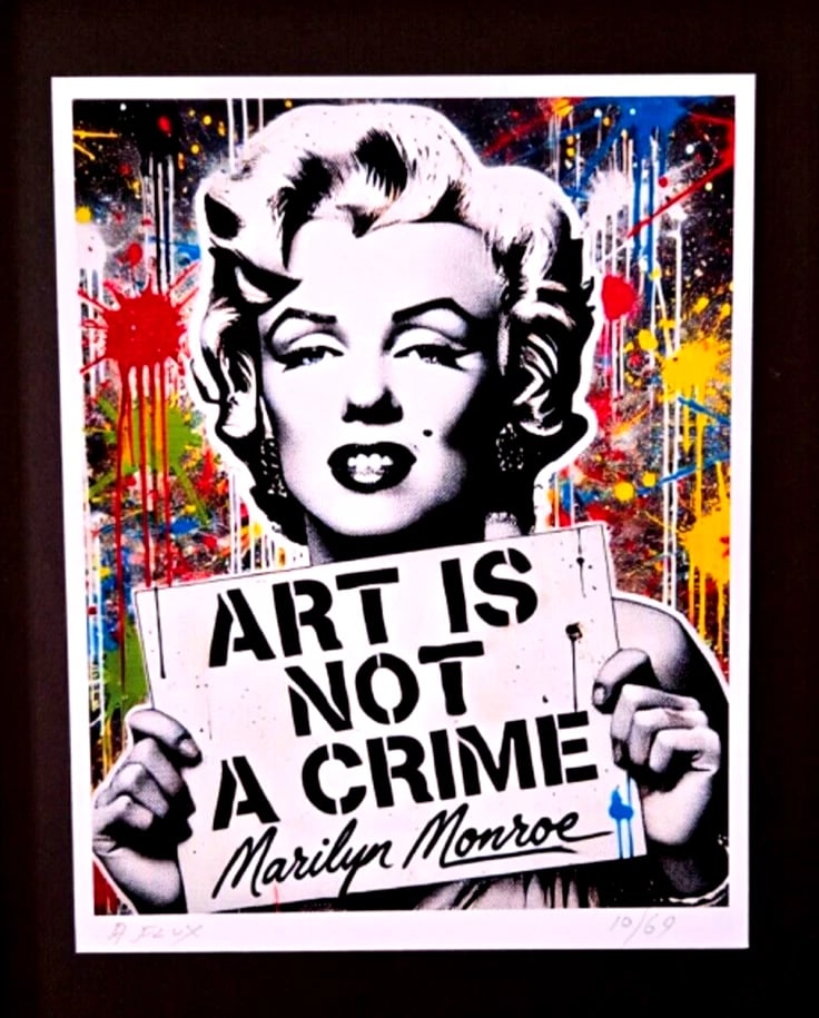 AIDAN FLUX Hand Signed Authentic Print 14x11in. Framed Marilyn Monroe Art | COA - 3