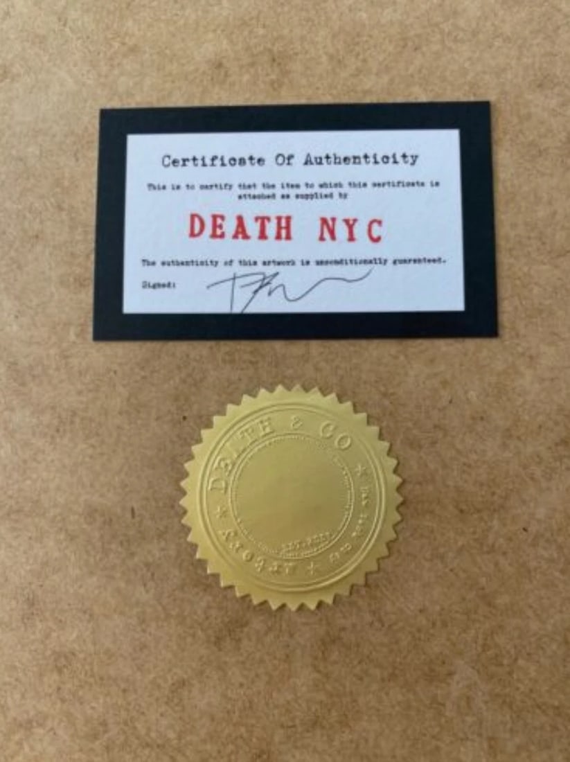 Death NYC Pop Art Print Hand Signed Framed 16X12in LtdEd. My Patek P with COA - 2