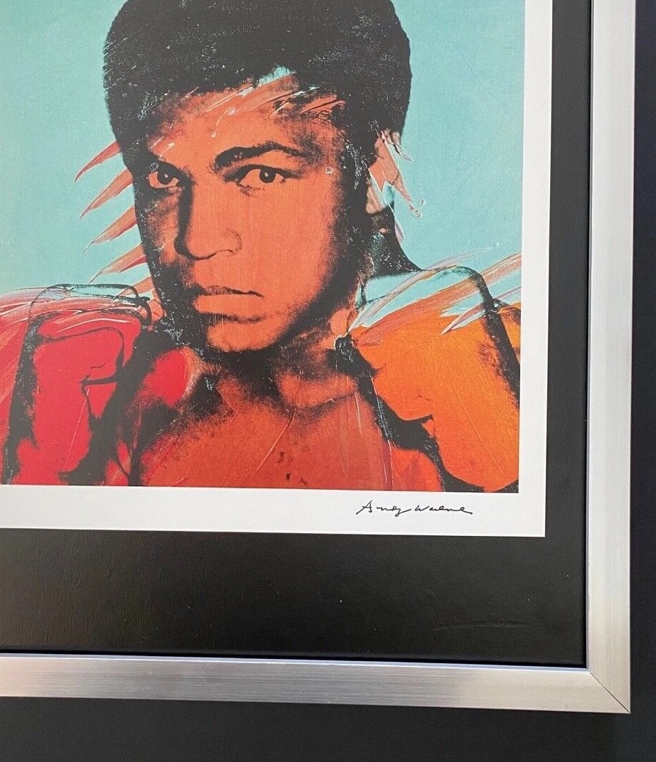 Andy Warhol Muhammad Ali Vintage 1984 Signed Print Framed Pop Art Collector Art - 3