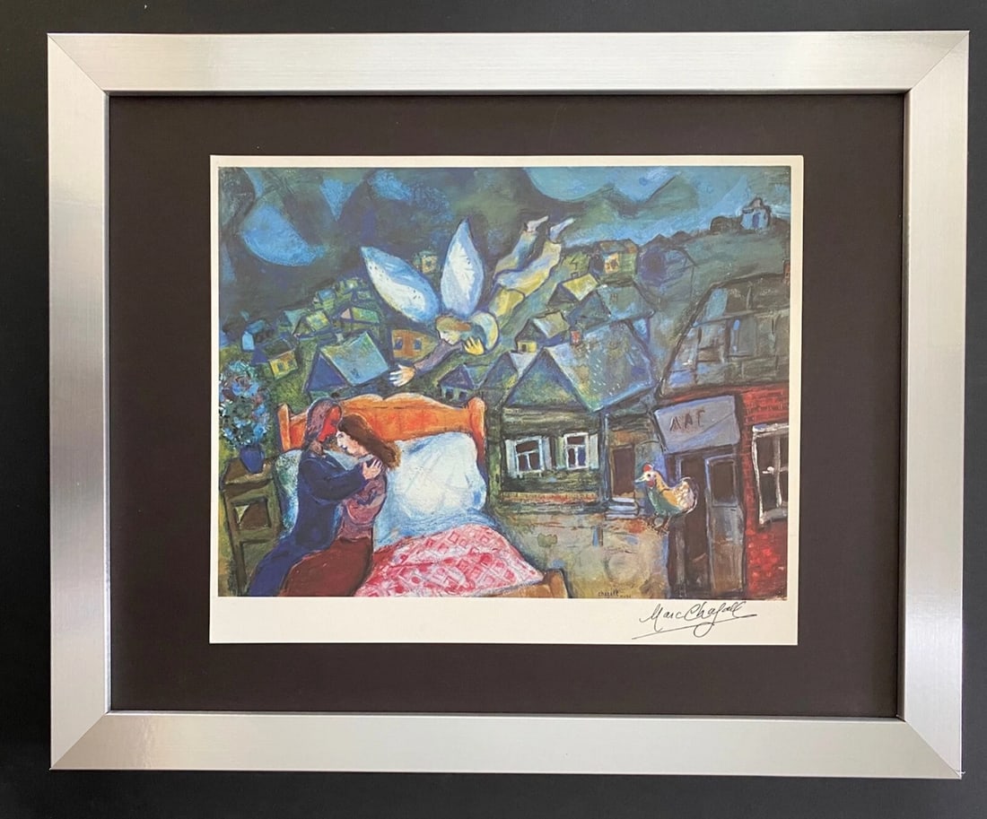 MARC CHAGALL | ORIGINAL VINTAGE 1975 PRINT | SIGNED | MOUNTED AND FRAMED (1 of 2)