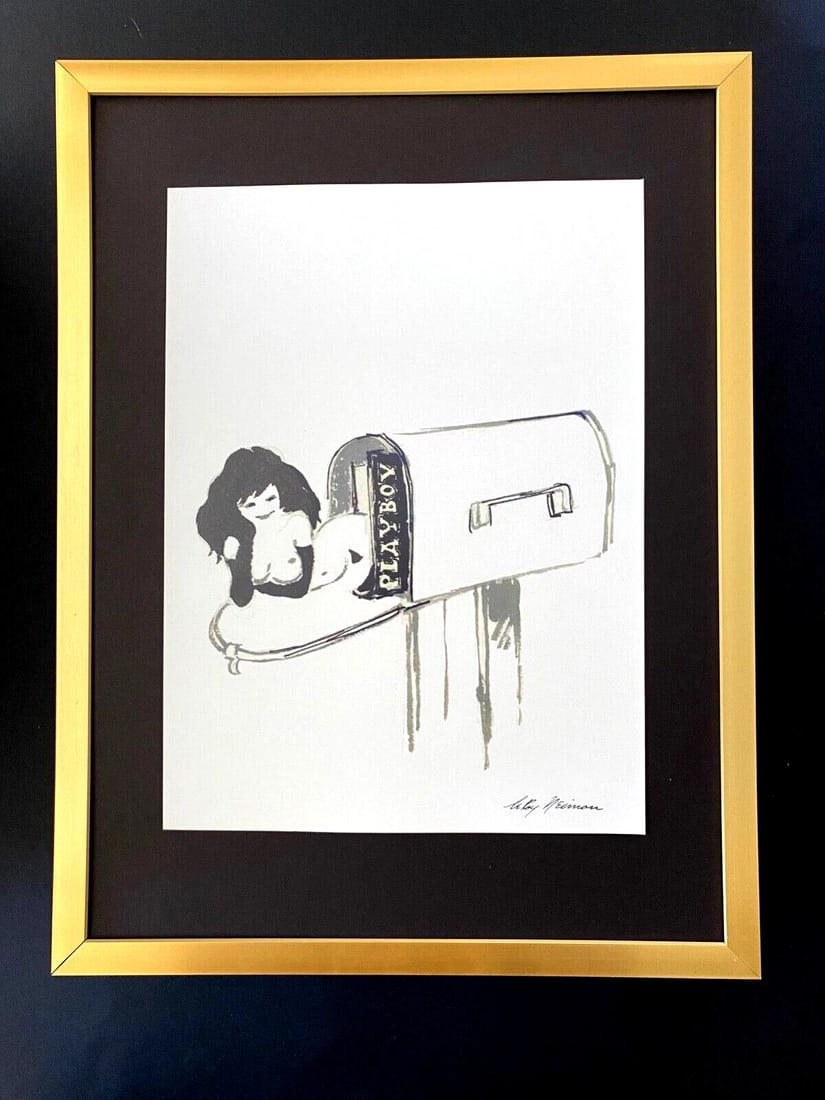 LeRoy Neiman " FEMLIN PLAYBOY " Signed Print Framed in a New 16x12: LeRoy Neiman " FEMLIN PLAYBOY " Signed Print Framed in a New 16x12Beautiful and Scarce Original Vintage 1991 Femlin Print After Leroy Neiman "FEMLIN PLAYBOY" Facsimile Signed in Ink This piece is moun