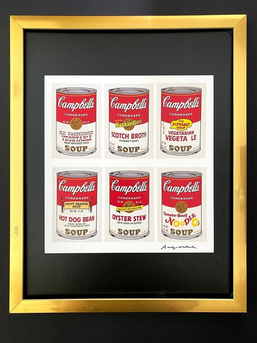 ANDY WARHOL | CAMPBELL'S SOUP SIGNED VINTAGE PRINT | MOUNTED AND FRAMED (1 of 2)