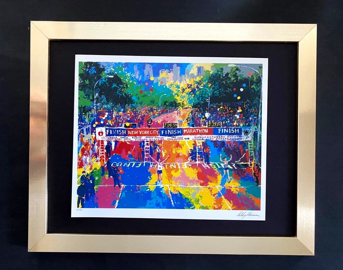 LeRoy Neiman " NY MARATHON " Signed Pop Art Mounted and Framed \ New 11x14: LeRoy Neiman " NY MARATHON " Signed Pop Art Mounted and Framed \ New 11x14Beautiful and Scarce Original 1991 Print After Leroy Neiman " NY MARATHON " Signed on the Plate This piece is mounted on a 11 