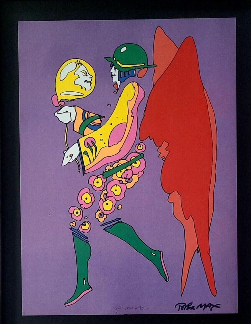 Peter Max | Vintage Print Signed | Mounted & Framed in New Silver - 2
