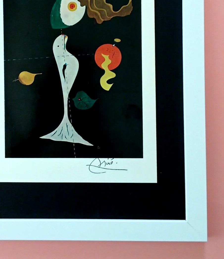 JOAN MIRO + BEAUTIFUL 1962 SIGNED PRINT + VINTAGE + FRAMED - 3