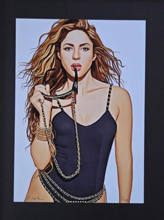 Original " SHAKIRA " Hand Signed Ltd Ed Print by Pop Artist Rabbit Hole^ - 2