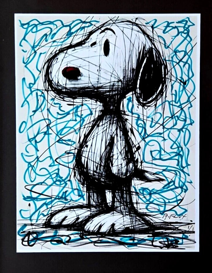 AIDAN FLUX | Hand Signed Authentic Artwork " SNOOPY" Edition of only 1 COA - 3