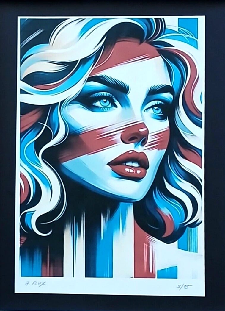 AIDAN FLUX | Hand Signed Authentic Print Framed |COA | American Woman - 2