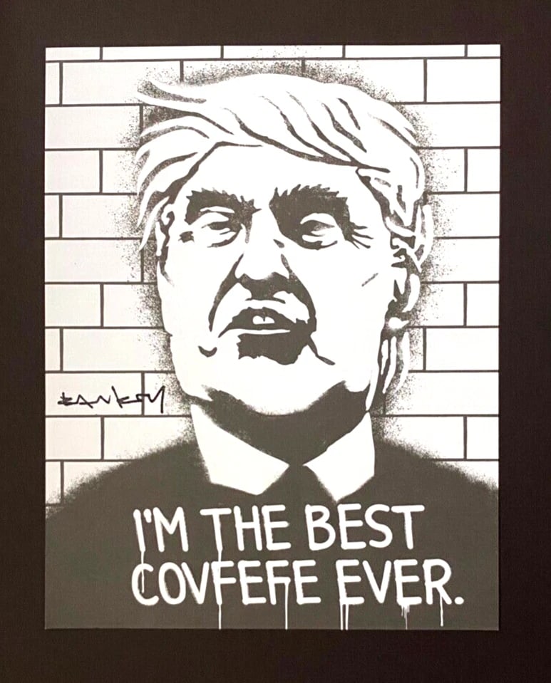 BANKSY + SIGNED " DONALD TRUMP " PRINT + NEW FRAME - 2