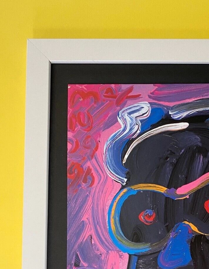 PETER MAX | COLORFUL 1990's VINTAGE SIGNED PRINT POP ART | NEW 14X11 IN. FRAME - 3