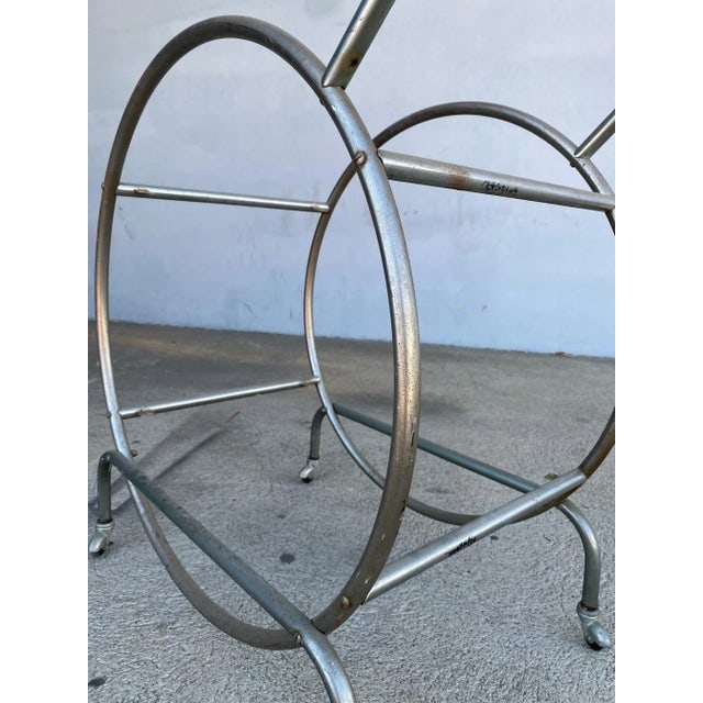 1930s Bauhaus Inspired Art Deco Chrome Tubular Bar Cart - 7