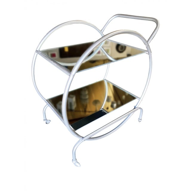 1930s Bauhaus Inspired Art Deco Chrome Tubular Bar Cart - 8