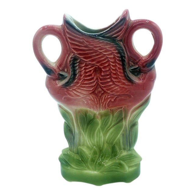 Mid-Century Ceramic California Pottery Tropical Flamingo Flower Wall Vase (1 of 9)