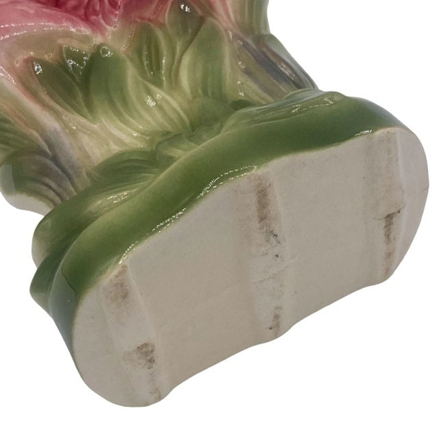 Mid-Century Ceramic California Pottery Tropical Flamingo Flower Wall Vase - 9